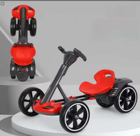 Go-Kart Eléctrico para Niños sin Instalación, Vehículo de Cuatro Ruedas Plegable, Puede Transportar Personas, Coche de Juguete Portátil para Niños