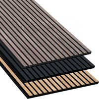 Décor insonorisé Akupanels Panneau absorbant de plafond insonorisé Salle de sport Placage de bois de noyer Latte Mur en mdf noir Panneaux acoustiques blancs