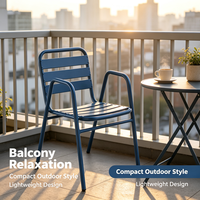 Chaise d'extérieur empilable en aluminium, chaise de salle à manger avec structure métallique résistante aux intempéries pour patio, jardin, balcon, bord de piscine, cour arrière