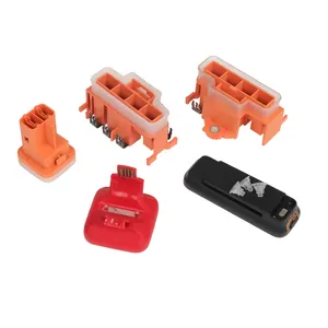 Custom molded dust proof rubber connector with rubber seals on plastic for automotive wiring system