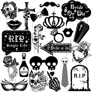 Kit de 22 Accesorios para Fotos de Halloween, Decoración Gótica para Despedida de Soltera, para Mujeres y Chicas, RIP Vida Soltera - Product Image 1