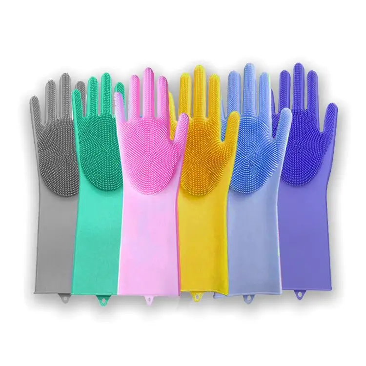 Wieder verwendbare Geschirrs pül reinigung-Handschuhe Magic Silicone Sponge -Glove Haushalts wäscher Küche Saubere Werkzeuge für die Küche