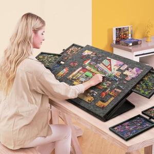 Cross-border Foldable Multifunctional Puzzle Felt <b>Board</b> with Bracket Lid Tilt Thickened Puzzle Toy <b>Board</b> for Children and Adults - Product Image 5
