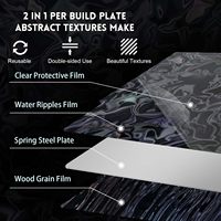 YouQi 184x184mm Pelat Cetak PER Dua Sisi Motif Riak Air dan Serat Kayu untuk Printer 3D Bambu Lab A1 Mini