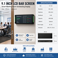 Pantalla Ultra Ancha de 9.1 Pulgadas para Señalización Digital en Pasillos de Tiendas de Abarrotes, Módulo de Pantalla LCD Estirada Tipo Barra