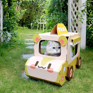 <span class=keywords><strong>Taxi</strong></span> Cab Cat House and Dog Kennel-Cama cerrada para mascotas de Halloween con rascador integrado - Product Image 3