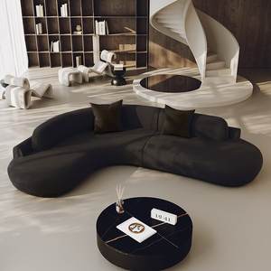 Sofá de esquina curvo, sala de estar, luz de lujo, zona de estar de oficina, cómodo sofá cama - Product Image 3