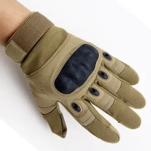 Winter Black Green Hard Knuckle Hiking Protective Shock Resistant Full Finger Tactical Gloves
