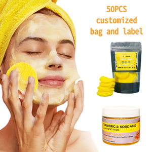 Serviettes nettoyantes au citron kojique curcuma éclaircissantes pour le visage tampons exfoliants pour le visage tampons de resurfaçage du visage exfoliants pour le visage - Product Image 4