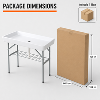 Table de refroidissement LuckyOCT avec drain, tables pliantes avec drain et jupe amovible, intérieur/extérieur