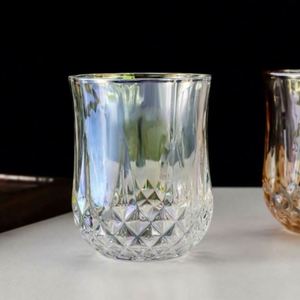 Vasos de Whisky de Vidrio Ecológicos y Creativos - PP Aluminio Clásico con Patrón de Diamantes Engrosado, Capacidad de 201-300 ml para Brandy y Vino - Product Image 5