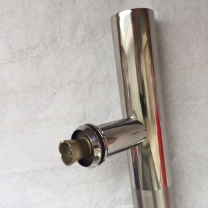 มือจับประตูกระจกสี่เหลี่ยมทำความสะอาดง่ายทำจากผ้าซาตินสีทองสำหรับวิลล่าโรงแรมอพาร์ทเม้น - Product Image 2