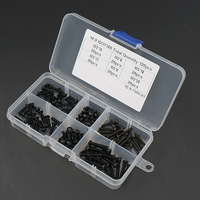 Boîte combinée de vis à tête cylindrique M3, 120 pièces, noir, haute résistance, à six pans creux