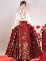 Luxe Vintage Mamian Qun 2 pièces ensemble Festival Performance scène Costume chinois traditionnel Cheongsam Han Fu robe