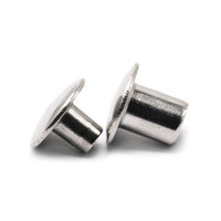 Rivets semi-tubulaires mâles et femelles en acier inoxydable 304, finition brillante, certifiés ISO pour l'assemblage de quincaillerie