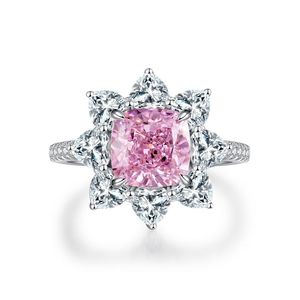 Anillos de Joyería Fina de Plata de Ley S925 con Circonita Cúbica de Corte Flor de Hielo y Diamante <span class=keywords><strong>Rosa</strong></span> para Mujer, Venta al por Mayor en Europa y América - Product Image 4