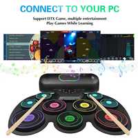 Version anglaise de vente chaude transfrontalière ensemble de batterie de percussion roulé à la main coloré pratique modèle de bureau Portable couleur ED-41