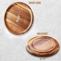 Plateau/Plats en bois d'acacia naturel, écologique, pour servir, plateau de fromage et ensemble de plats, plateau de table basse
