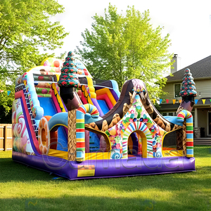 Château gonflable Sweet Candy Play Land, château en PVC, petit parcours d'obstacles, aire de jeux, <span class=keywords><strong>maison</strong></span> de saut pour location de fête - Product Image 4
