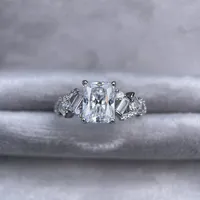 Bague de luxe MuShan en argent sterling 925 avec diamant Moissanite, plaqué or véritable 18 carats pour femme, bagues fines brevetées MST