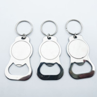 Porte-clés promotionnels à bas prix pour sublimation, porte-clés décapsuleurs métalliques, autocollants de sublimation par transfert, anneaux porte-clés