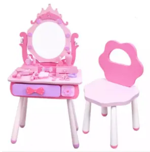 2024 New Arrival Children's Simulated Princess Dresser Girls Play House Gifts Toys Toddler Baby Kids Wooden Educational Toys