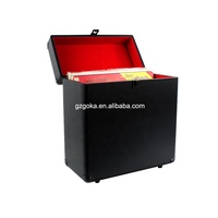 Holz & Leder Schallplatten-Aufbewahrungsbox Tragetasche Mit Deckel 12 Zoll Plattenbox