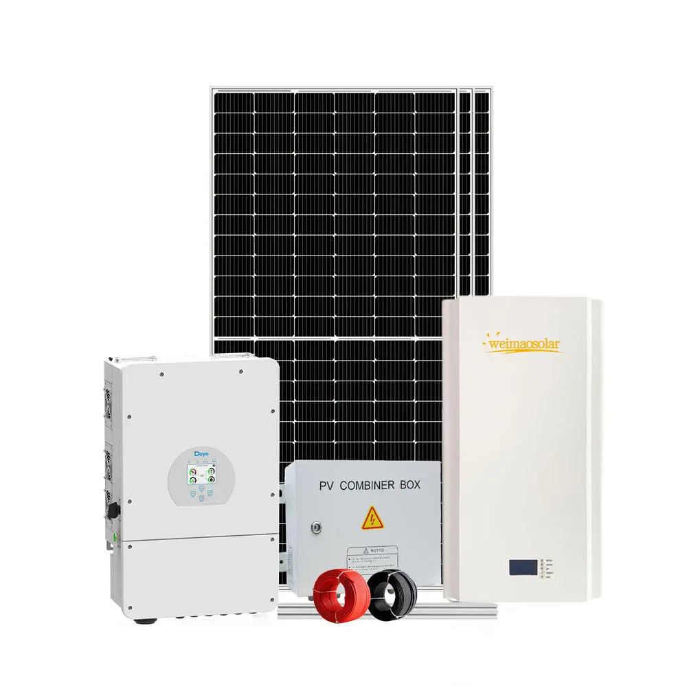 Compleet Zonne-Energie Batterij Systeem Voor Thuis 3kw 5kw 7kw 8kw 10kw 48V Hybride On Off Grid Zonnepaneel Power Systeem