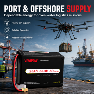 Batterie de drone rechargeable Li-ion VIWIPOW 25Ah 55.3V semi-solide à haute densité énergétique, batterie de drone haute performance - Product Image 4