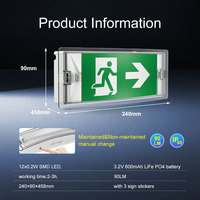 IP65 Wasserdichte LiFePO4-Batterie LED-Notbeleuchtung Wandmontierte LED-Notausgangsleuchte