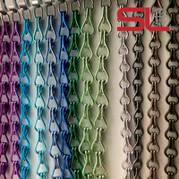Rideau en maille métallique à maillons en aluminium anodisé ignifuge tissé sur mesure pour façade de bâtiment, plafond de restaurant, cloisons intérieures