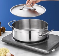 Ensemble de casseroles et de poêles en acier inoxydable épaissi à 3 couches pour l'Europe et l'Amérique