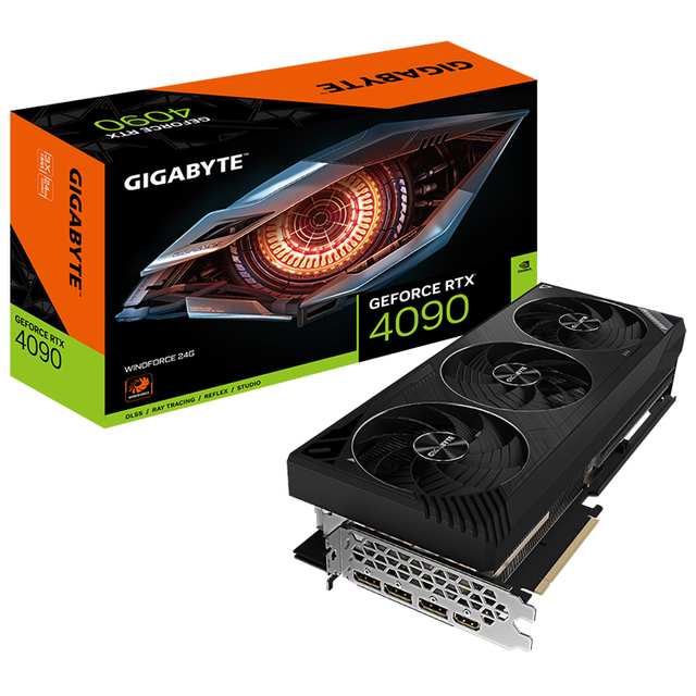Used GIGABYTE GeForce RTX 4090 WINDFORCE 24G Gaming Graphics Card with 24GB GDDR6X Memory