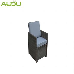 Woven <strong>Rattan</strong> 6 Seats Eco-Friendly <strong>Cube</strong> Farmhouse Dining Table Chairs Set for Garden Living Room Courtyard Hotel Outdoor Use - Product Image 4