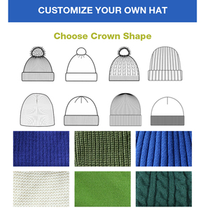 High Quality Winter Acrylic Knitted Pom Pom Beanie Jacquard Thick <strong>Bobble</strong> <strong>Hat</strong> your own <strong>hats</strong> four season logo beanie designer - Product Image 3