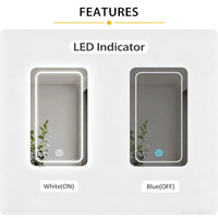 Lumière LED de salle de bain 12V 1A avec interrupteur à capteur intelligent, commande tactile unique, trois couleurs, mini miroir en verre, petit miroir