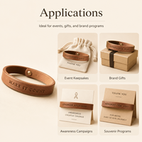 Bracelet en cuir véritable gravé au laser personnalisé avec nom et logo pour homme et femme, cadeau d'anniversaire, vente en gros
