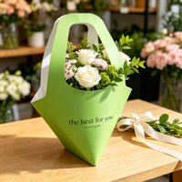 Panier à fleurs en carton épais, support à fleurs en papier pliable pour mariage et cadeaux floraux de fêtes