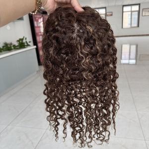 Topper Cheveux Bouclés en Cheveux Humains Remy Européens Vierges <span class=keywords><strong>Lexa</strong></span> Couleur Balayage – Topper Cheveux Plein Volume de Qualité Supérieure pour Femmes - Product Image 3