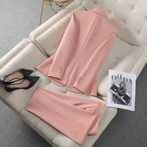 महिलाओं के पेशेवर कार्यालय सूट सेट कोट + लंबी पैंट महिला सुरुचिपूर्ण व्यवसाय औपचारिक सूट समान 2 टुकड़ा सेट बटन सूट - Product Image 3