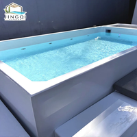 Piscine hors sol contemporaine en fibre de verre pour hôtels, villas et maisons de loisirs, idéale pour les espaces de détente extérieurs de type 'Guest Lounge' et 'Residence'