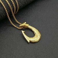 Collier pendentif hameçon hawaïen Maori Tribal Maui hameçon pendentif hameçon hawaïen