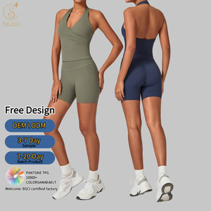 Leggings Transpirables con Efecto Levanta Glúteos, Top Deportivo con Cuello Halter, Shorts <span class=keywords><strong>de</strong></span> Gimnasio, Ropa Deportiva para Mujer, Conjunto <span class=keywords><strong>de</strong></span> Yoga Elástico para Mujer - Product Image 2