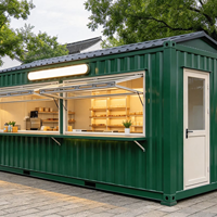 Restaurant alimentaire en conteneur à deux étages, bar en conteneur maritime, kiosque avec terrasse