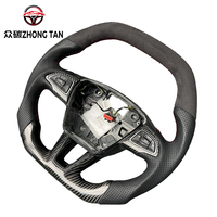 Volant sport modifié en fibre de carbone et cuir avec LED pour Focus ST, 4 branches et poignée de 40 mm