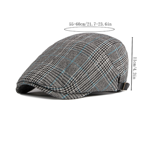 Vente en gros de casquette plate rayée gavroche pour hommes et femmes, béret réglable, chapeau de conduite décontracté coréen britannique rétro irlandais - Product Image 2