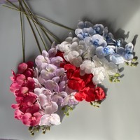 Décor à la maison nordique touche réelle fleurs d'orchidées Phalaenopsis artificielles Faux bouquet de fleurs d'orchidées de luxe pour la décoration de mariage