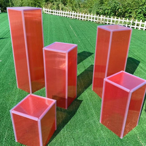 Venta caliente de <span class=keywords><strong>la</strong></span> boda pedestal de cristal colorido soporte de exhibición de cristal cuadrado fiesta pilares para eventos - Product Image 4