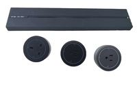 Prise murale de table en alliage d'aluminium personnalisée, normes UK/US/CN, 2 prises, niveau IP44, fonctions sélectionnables, coulissante, 32A