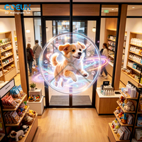 Écran publicitaire LED mural à ventilateur holographique avec couvercle en acrylique pour solution de marketing en extérieur